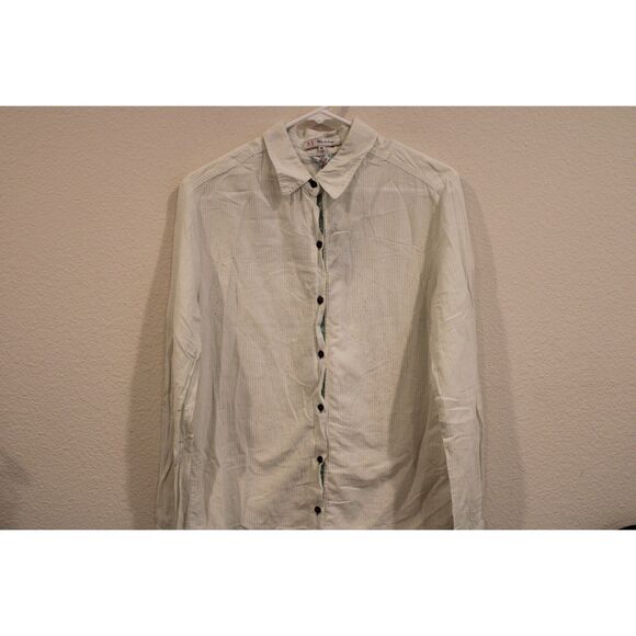 Johnny Was  3J Workshop stripe eyelet light weight top size small - Picture 7 of 9